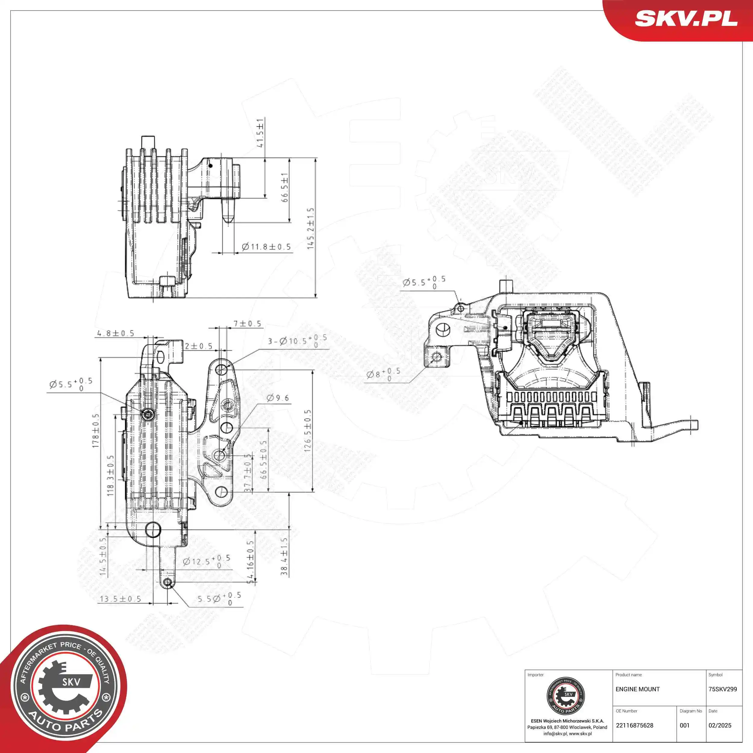 Mounting, engine